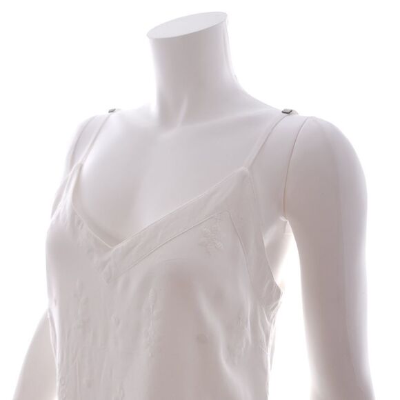 Japna Juniors Size Medium White Floral Sleeveless Tank Shirt - Picture 3 of 9